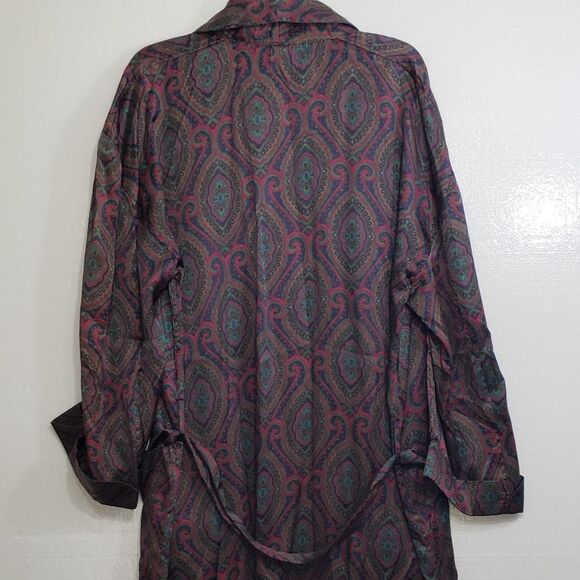 Silk Assets Men's 100% Silk Long Belted Robe, One Size - Picture 7 of 7